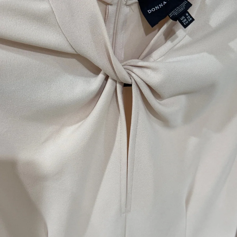 Donna Morgan Soft Cream Long Sleeve Dress - Picture 3 of 5